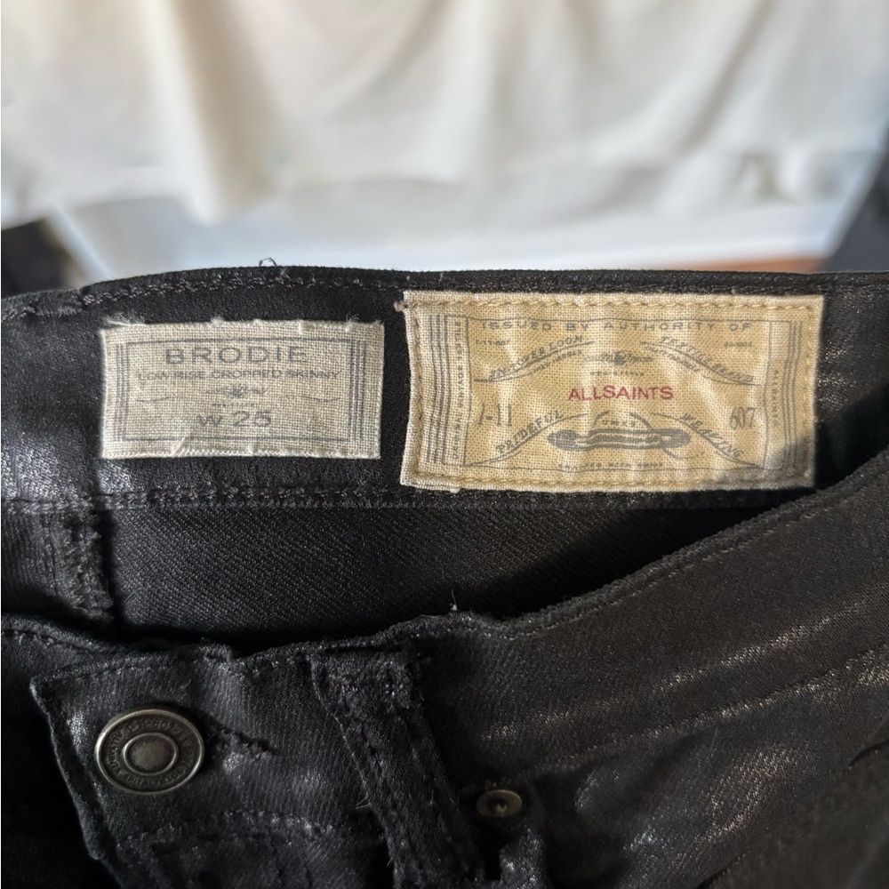 All Saints Black Painted Skinny Jeans